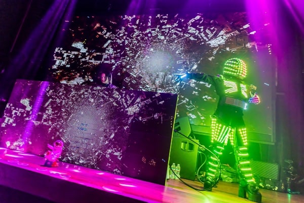 Cyberpunk stage neon person