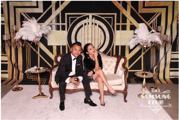 Man and woman sitting down on couch