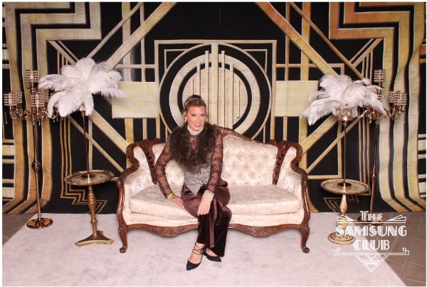 Woman sitting on couch